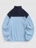 Men's CALIFORNIA Letter Embroidered Colorblock Fuzzy Polar Fleece Quarter Zip Design Sweatshirt -  