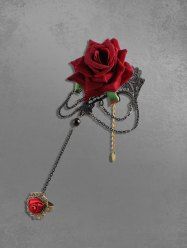 Bague Bracelet en Dentelle Motif Fleur Style Gothique Vintage - Rouge 