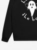 Gothic Halloween Letters Ghost Goblet Print Crew Neck Sweatshirt For Men -  