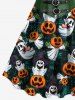 Robe D'Halloween Corset 3D Citrouille Imprimé de Grande Taille - Multi-A 6X