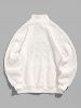 Men's Daily Letter CALIFORNIA LOS ANGELES Embroidered Quarter Zip Mock Neck Front Pocket Fluffy Fuzzy Textured Sherpa Fleece Pullover Sweatshirt -  