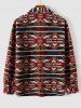 Ethnic Aztec Printed Pocket Flannel Shacket -  