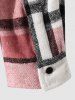 Men's Casual Colorblock Plaid Pattern Flannel Button Front Long Sleeves Shacket -  