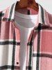 Men's Casual Colorblock Plaid Pattern Flannel Button Front Long Sleeves Shacket -  