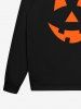 Sweatshirt Gothique Imprimé Visage de Citrouille D'Halloween pour Hommes - Noir 4XL