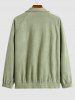 Men's Daily Letter NEW YORK Embroidered Snap Button Raglan Sleeve Pockets Faux Suede Jacket -  