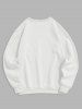 Men's PARIS Bear Graphic Pattern Fleece-lined Crew Neck Pullover Sweatshirt -  