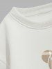 Men's PARIS Bear Graphic Pattern Fleece-lined Crew Neck Pullover Sweatshirt -  