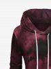 Gothic Tie Dye Pockets Drawstring Hoodie -  
