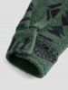 Ethnic Aztec Geo Printed Polar Fleece Fluffy Shacket -  