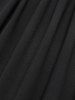 Plus Size Gothic Moon Star Print Mesh Panel Bell Sleeves Ruched Chain Tassel Long Sleeves T-shirt -  