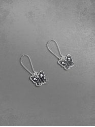 Skull Butterfly Shaped Vintage Earrings -  