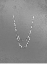 Pendentif Double Chaînes Orné de Rivets - Argent 