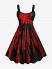 Halloween Costumes Plus Size Skeleton Tattered Wind 3D Print Dress Best Friend Outfit -  