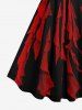 Halloween Costumes Plus Size Skeleton Tattered Wind 3D Print Dress Best Friend Outfit -  