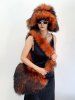 Women's Daily Streetwear Fluffy Fuzzy Furry Faux Fur Matching Bucket Hat Heart Shaped Shoulder Bag Set -  