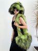 Women's Daily Streetwear Fluffy Fuzzy Furry Faux Fur Matching Bucket Hat Heart Shaped Shoulder Bag Set -  