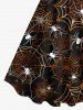 Plus Size Halloween Costume Spider Web Buckle Belt 3D Print Tank Dress -  