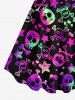 Plus Size Halloween Costume Skulls Heart Buckle Belt 3D Print Tank Dress -  