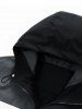 Veste à Capuche Coupe-Vent Décontractée en Blocs de Couleurs avec Poche et Cordon de Serrage pour Hommes - Noir XXL