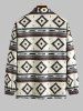 Men's Ethnic Aztec Printed Button Fly Turn-down Collar Jacket -  