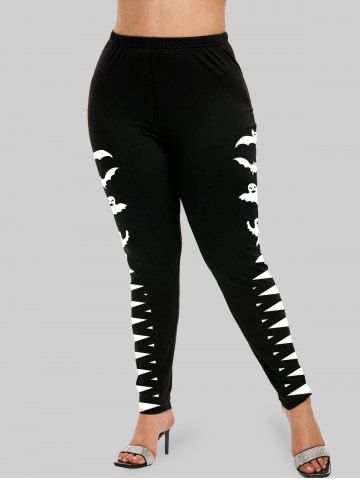 Plus Size Bat Braid 3D Print Leggings
