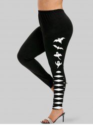 Plus Size Bat Braid 3D Print Leggings -  