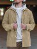 Solid Color Corduroy Long Sleeves Shirt -  