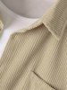 Solid Color Corduroy Long Sleeves Shirt -  