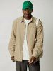 Solid Color Corduroy Long Sleeves Shirt -  