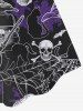 Plus Size Halloween Cat Hat Skull Bird Broom Print Tank Dress -  