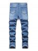 Men's Streetwear Ripped Pocket Solid Color Zipper Fly Skinny Jeans -  