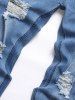 Men's Streetwear Ripped Pocket Solid Color Zipper Fly Skinny Jeans -  