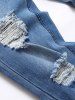 Men's Streetwear Ripped Pocket Solid Color Zipper Fly Skinny Jeans -  
