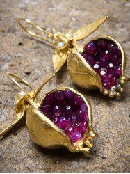 Fashion Insect Pomegranate-seed Gold Color Drop Earrings -  