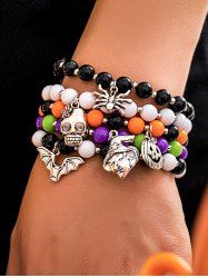 5 PCS Witch Spider Bat Pumpkin Skull Halloween Bracelets -  