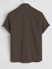 Solid Color Corduroy Short Sleeves Shirt -  