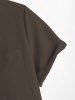 Solid Color Corduroy Short Sleeves Shirt -  