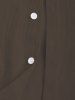 Solid Color Corduroy Short Sleeves Shirt -  