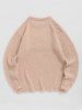 Men's Casual Letter New York Printed Round Neck Fuzzy Pullover Sweater -  