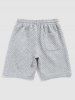 Crew Neck Drop Shoulder Jacquard Pullover Sweatshirt Drawstring Knee Length Shorts Two Piece Set -  