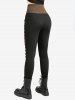 Gothic Rivet Pockets Stripe Patchwork Pants -  