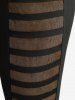 Gothic Rivet Pockets Stripe Patchwork Pants -  
