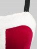 Robe de Noël Ligne A Contrastée Cœur Bouclée Grande Taille en Velours - Rouge 3X | US 22-24