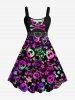 Plus Size Skull Star 3D Printed Halloween Dress Best Friend Outfit -  