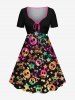 Plus Size Skull Star 3D Printed Halloween Dress Best Friend Outfit -  