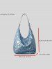 Women's Winter Soft Padded Puffer Quilted Heart Pattern High Capacity Shoulder Bag -  