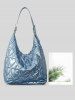 Women's Winter Soft Padded Puffer Quilted Heart Pattern High Capacity Shoulder Bag -  
