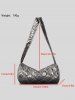 Sac à Bandoulière Matelassé en Couleur Unie en Forme de Cylindre pour Femme - Champagne Or 