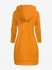 Robe à Capuche D'Halloween Chat Citrouille et Fantôme Imprimés Grande Taille à Cordon - Orange 4XL